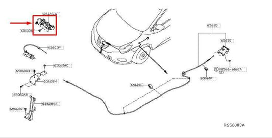 2015-2024 Nissan Murano Platinum Front Hood Lock Latch Actuator 65601-3JA1A OEM - Alshned Auto Parts