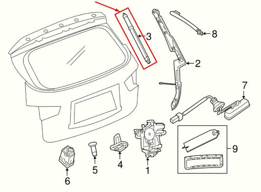 2019-20 Nissan Pathfinder SV Rear Left and Right Liftgate Lift Support Cylinder - Alshned Auto Parts