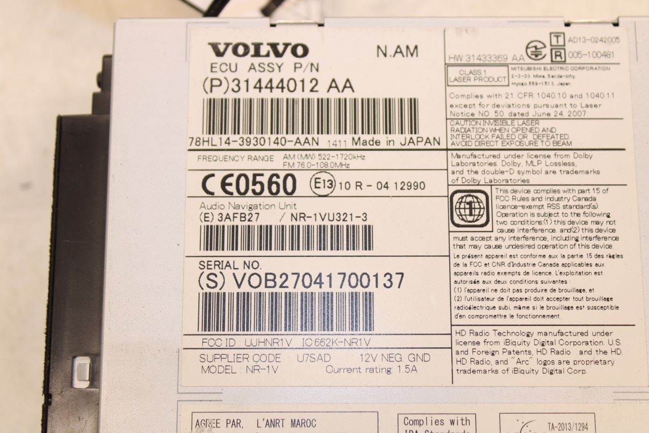 2015-2016 Volvo S60 T5 Premier Navigation Audio Radio Receiver 31444012 OEM9