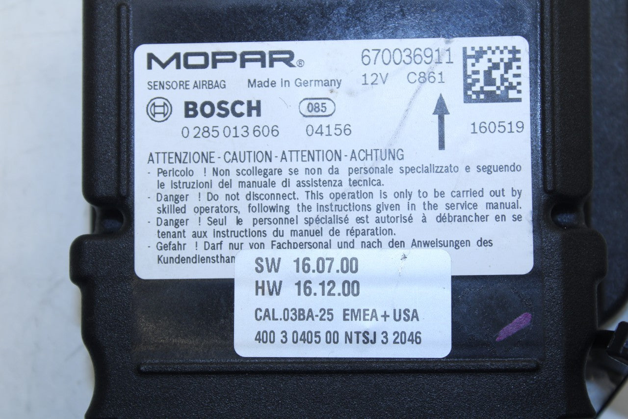 2017 Maserati Ghibli 3.0L Safety SRS Restraint Control Module ECU 670036911 OEM - Alshned Auto Parts