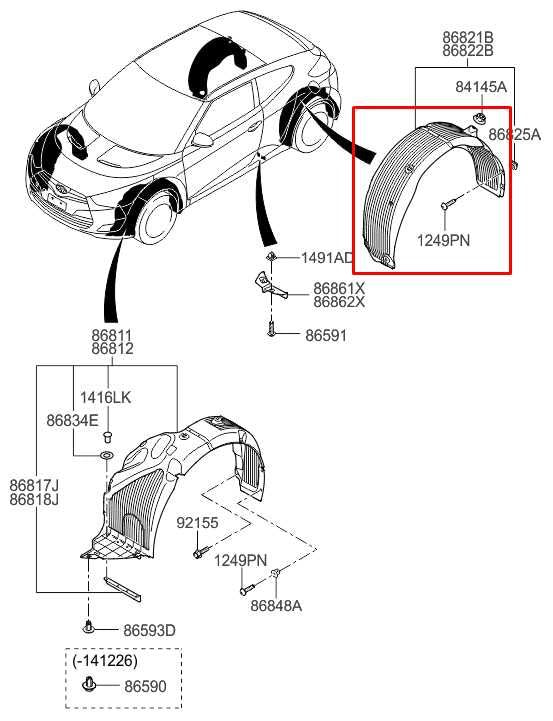 2011-2017 Hyundai Veloster Turbo Rear Right Side Wheelhouse Liner Splash Shield - Alshned Auto Parts