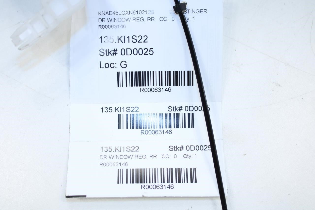22-2023 Kia Stinger Rear Left Door Window Regulator w/ Carrier Plate 83471-J5500 - Alshned Auto Parts