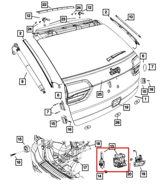 2011-22 Jeep Grand Cherokee Limited Power Liftgate Lock Latch Actuator 4589656AC - Alshned Auto Parts