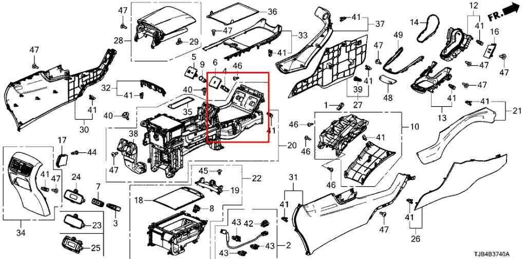 2019-2021 Acura RDX SH-AWD Center Console Tray Storage w/ Power Outlets - Alshned Auto Parts