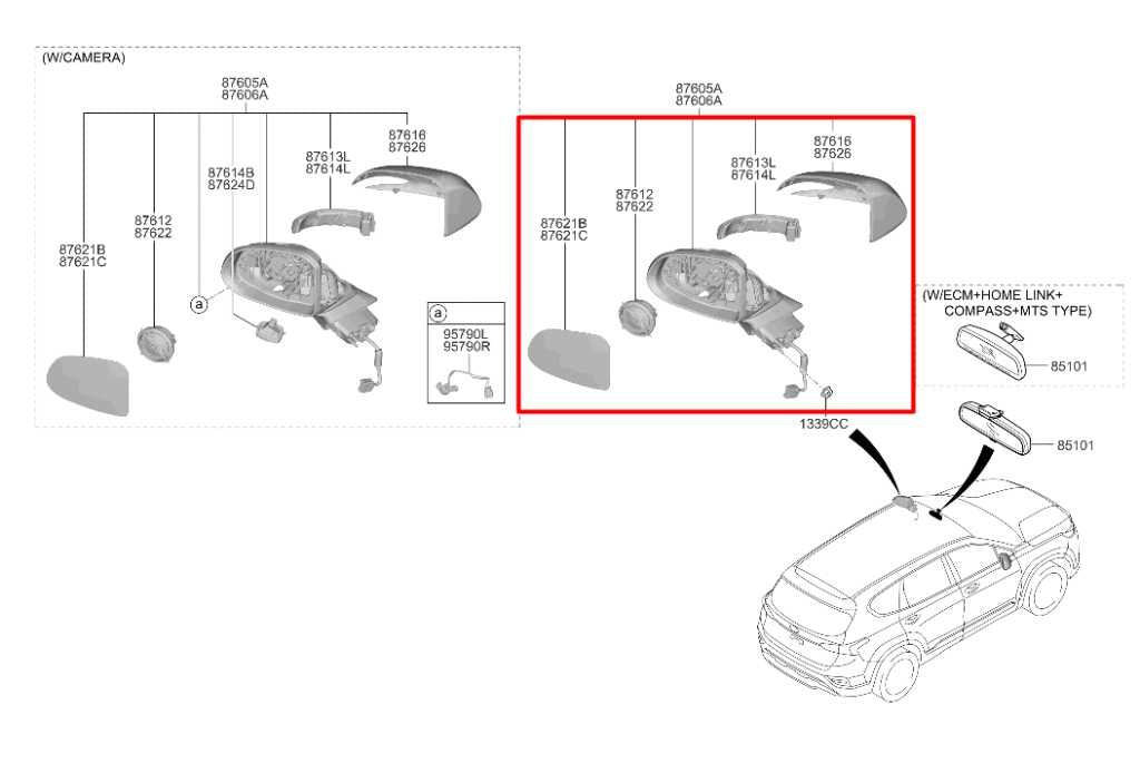 2019-2020 Hyundai Santa Fe SEL 2.4L AWD Passenger Right Side Rear View Mirror - Alshned Auto Parts