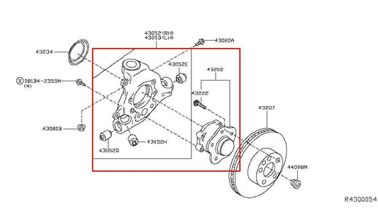 2014-19 Infiniti QX60 Rear Right Passenger Side Spindle Knuckle Hub 43018-3JA0A - Alshned Auto Parts
