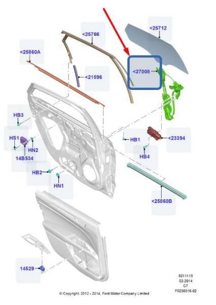 2013-2020 Ford Fusion RR Right Door Window Regulator w/ Motor DS7Z-5427008-A OEM - Alshned Auto Parts