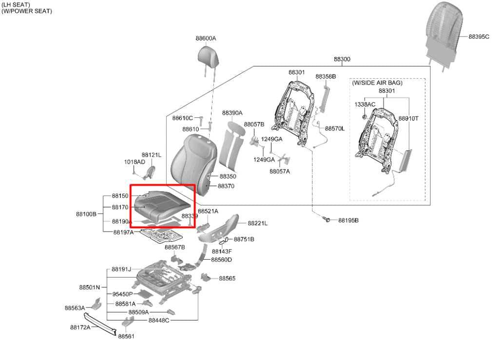 2021-23 Hyundai Santa Fe SEL 2.5L AWD Front Driver Left Side Seat Lower Cushion1