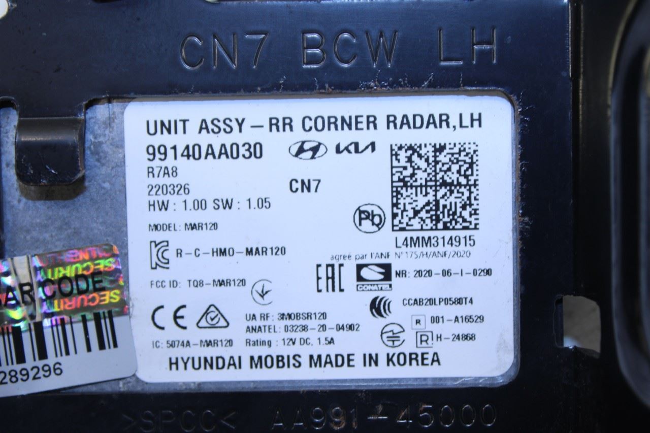 2021-2023 Hyundai Elantra SEL Rear Left Blind Spot Detection Radar Sensor Module - Alshned Auto Parts