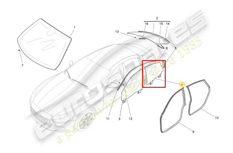 2014-2021 Maserati Ghibli S Q4 Rear Right Side Door Window Glass 670038121 OEM - Alshned Auto Parts