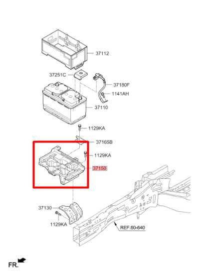 2015-2020 Kia Sorento LX 3.3L FWD Battery Tray Holder Assembly 37150-C6000 OEM - Alshned Auto Parts