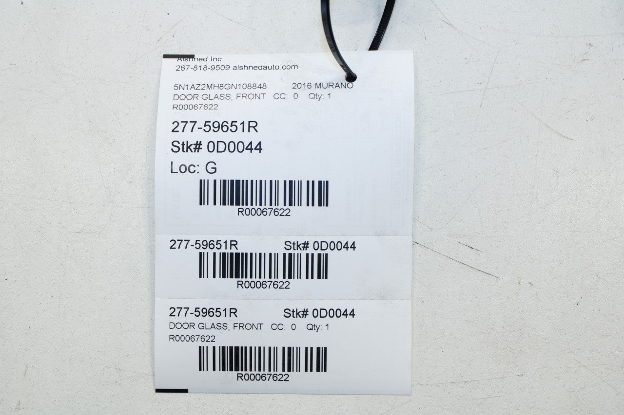 2015-2018 Nissan Murano Platinum Front Right Door Window Glass 80300-5AA0A OEM - Alshned Auto Parts
