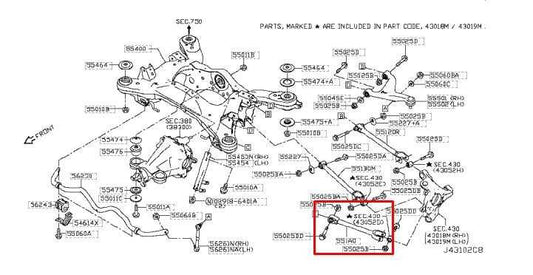 17-22 Infiniti Q60 Luxe AWD Rear Right Side Lower Control Arm 551A0-1MA0D *ReaD* - Alshned Auto Parts