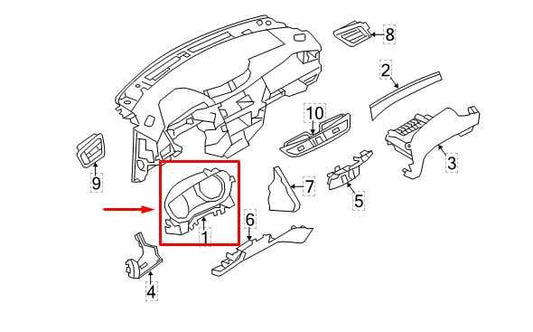 17-22 Nissan Rogue Sport SL AWD Dash Speedometer Cluster Bezel Trim 68240-6FP0A - Alshned Auto Parts
