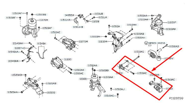 2014-2020 Infiniti QX60 3.5L AWD Rear Engine Torque Rod Bracket 11360-4RA0A OEM - Alshned Auto Parts