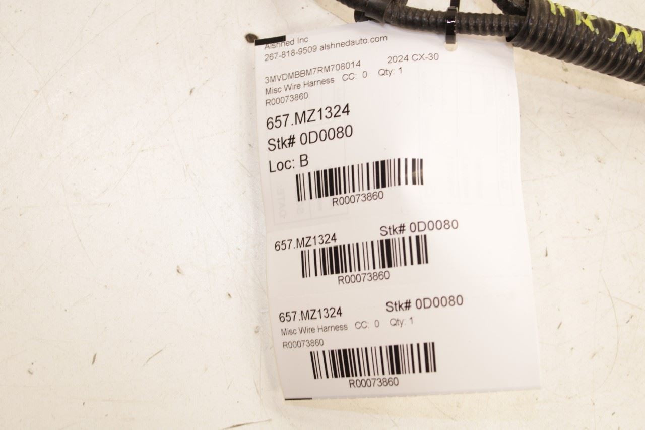 20-25 Mazda CX-30 2.5 S 2.5L AWD Rear Differential Wire Harness BEET-67-SH0A OEM - Alshned Auto Parts