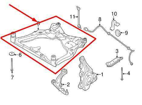 2014-2020 Infiniti QX60 3.5L FWD Front Crossmember Subframe 54400-3KD4C OEM - Alshned Auto Parts