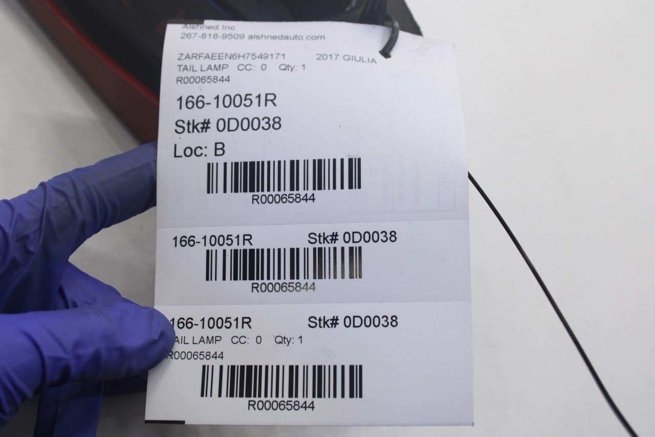 17-19 Alfa Romeo Giulia Ti AWD Rear Right Side Tail Light Light Lamp 00505523880 - Alshned Auto Parts