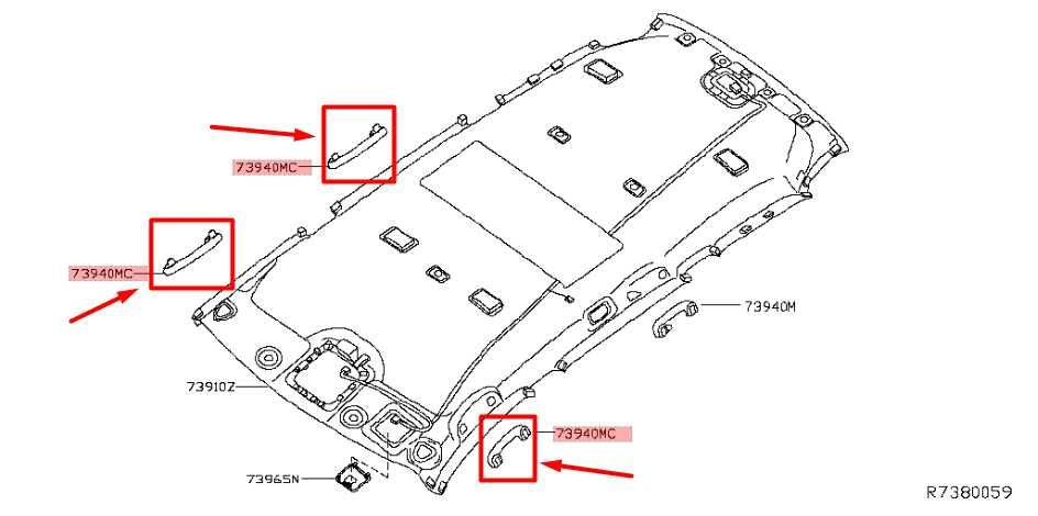 2013-20 Nissan Pathfinder Rear Right Headliner Grab Grib Handle 73940-3JA0A OEM - Alshned Auto Parts
