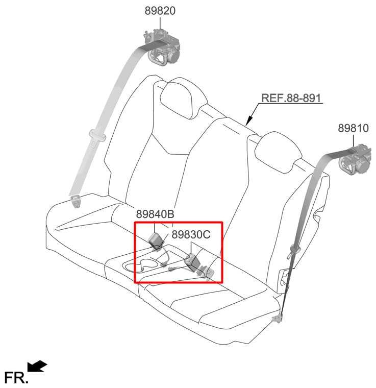 2019-21 Hyundai Veloster 2.0L Rear Right Left Side 2nd Row Seat Belt Buckle Set1