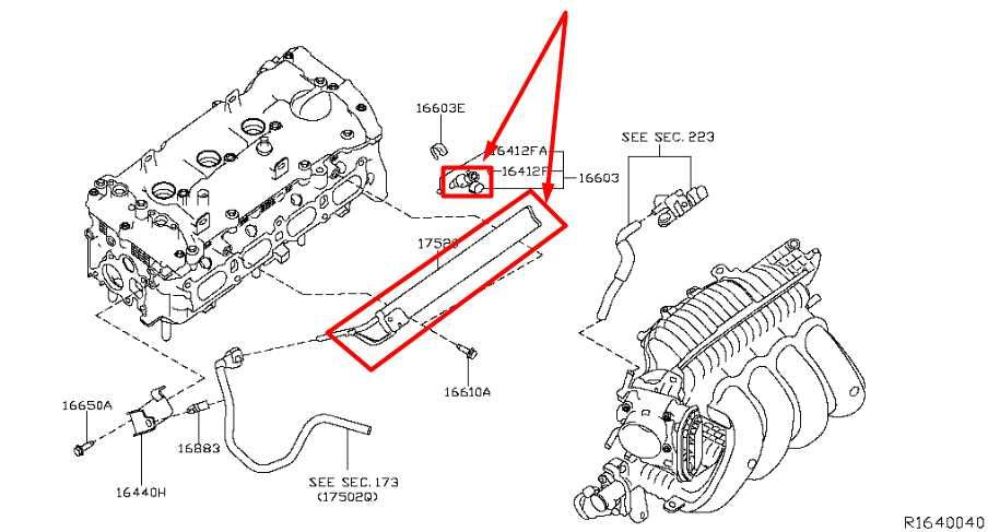 2015-2018 Nissan Rogue SV 2.5L Fuel Rail with Injectors 17520-4BA0A OEM1