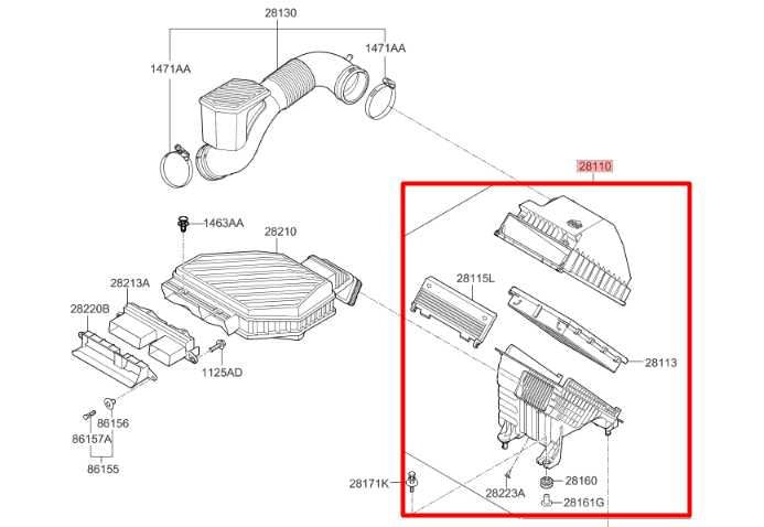 2015-2021 Hyundai Tucson Value 2.0L FWD Air intake Cleaner 28112-D3300 OEM - Alshned Auto Parts