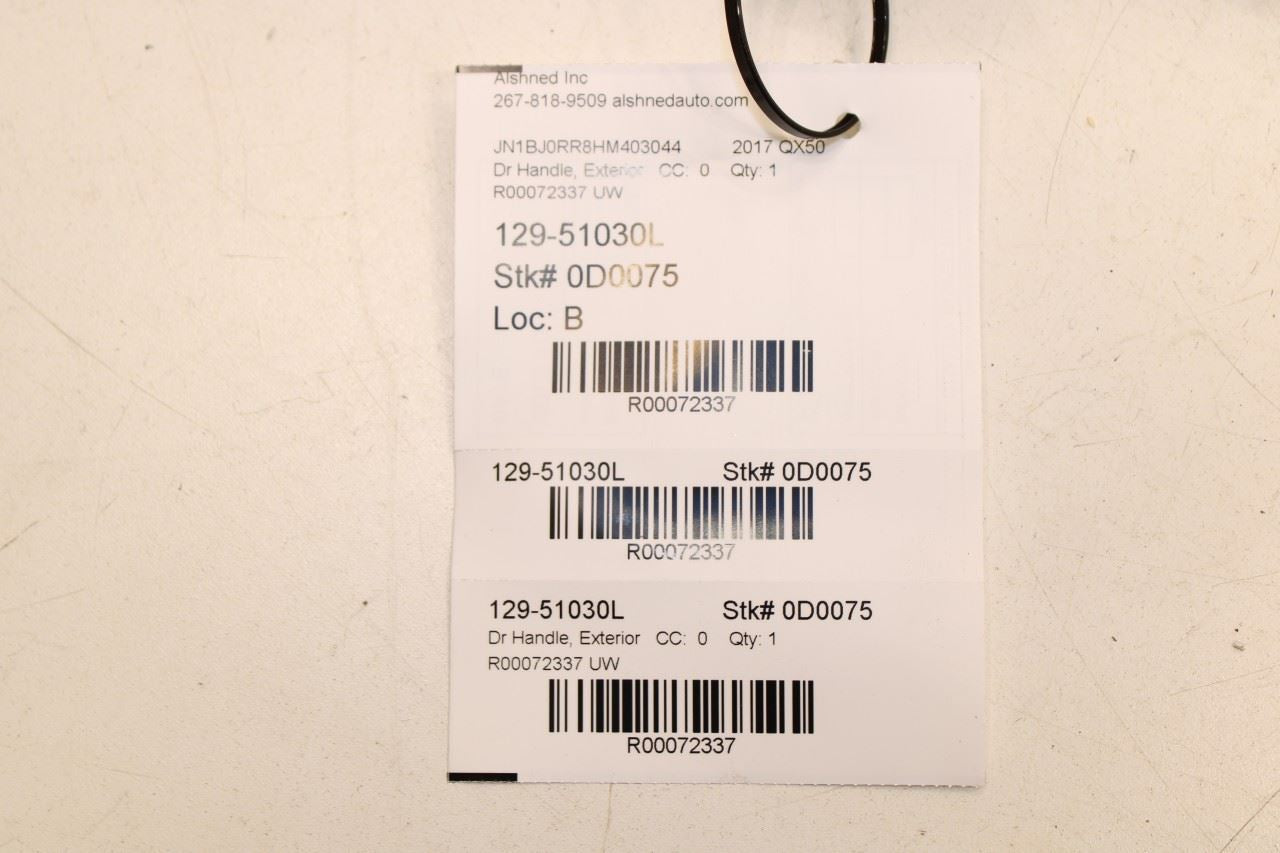 14-17 Infiniti QX50 3.7L Rear Door Driver Left Side Exterior Handle 82640-1BA0A - Alshned Auto Parts