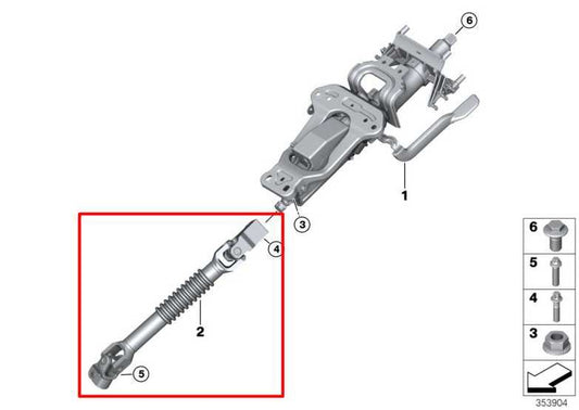 2016-2024 Mini Cooper Clubman 1.5L AWD Steering Column Intermediate Lower Shaft - Alshned Auto Parts