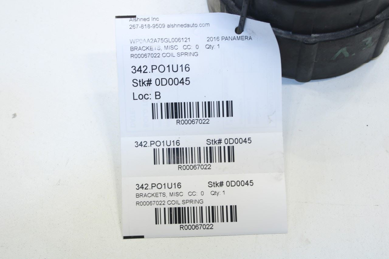 10-16 Porsche Panamera 4 Rear LH or RH Shock Spring Spacer Upper Support Bracket - Alshned Auto Parts