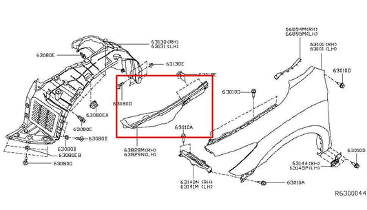 14-20 Infiniti QX60 Front Right and Left Side Fender Seal Finish Plate Cover Set - Alshned Auto Parts