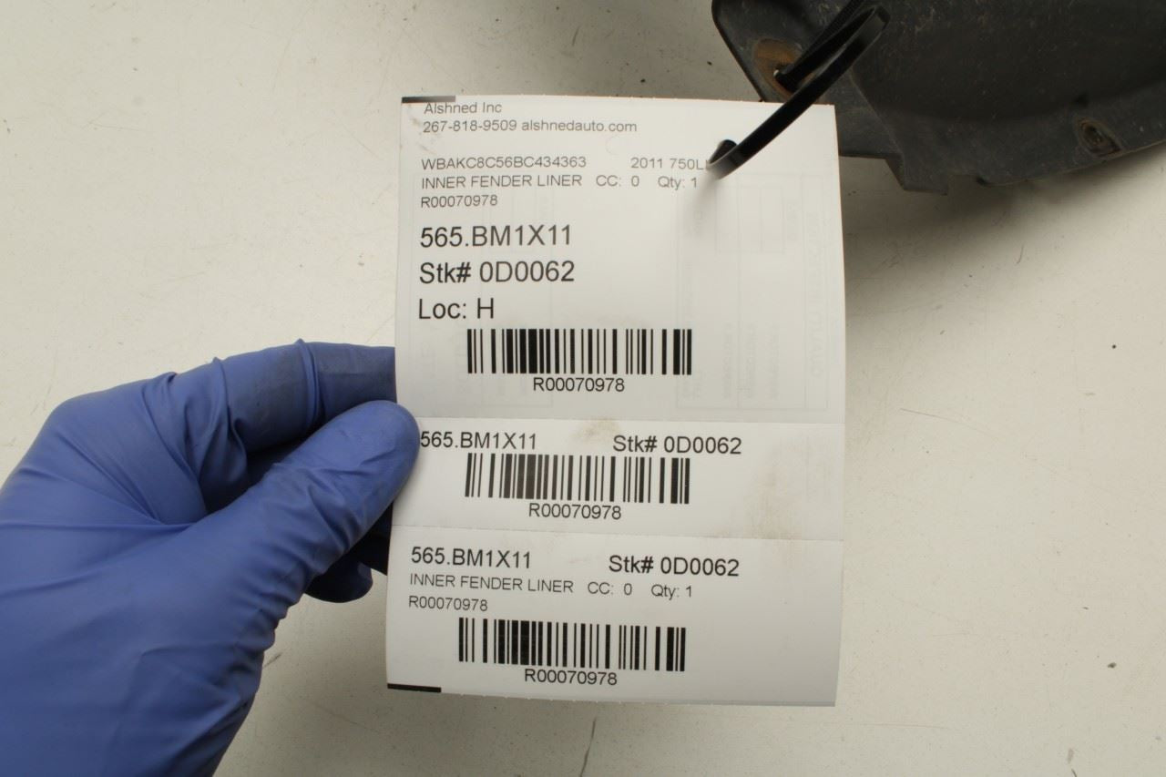 2010-15 BMW 750Li xDrive Front Right Wheelhouse Liner Splash Shield 51717185164 - Alshned Auto Parts