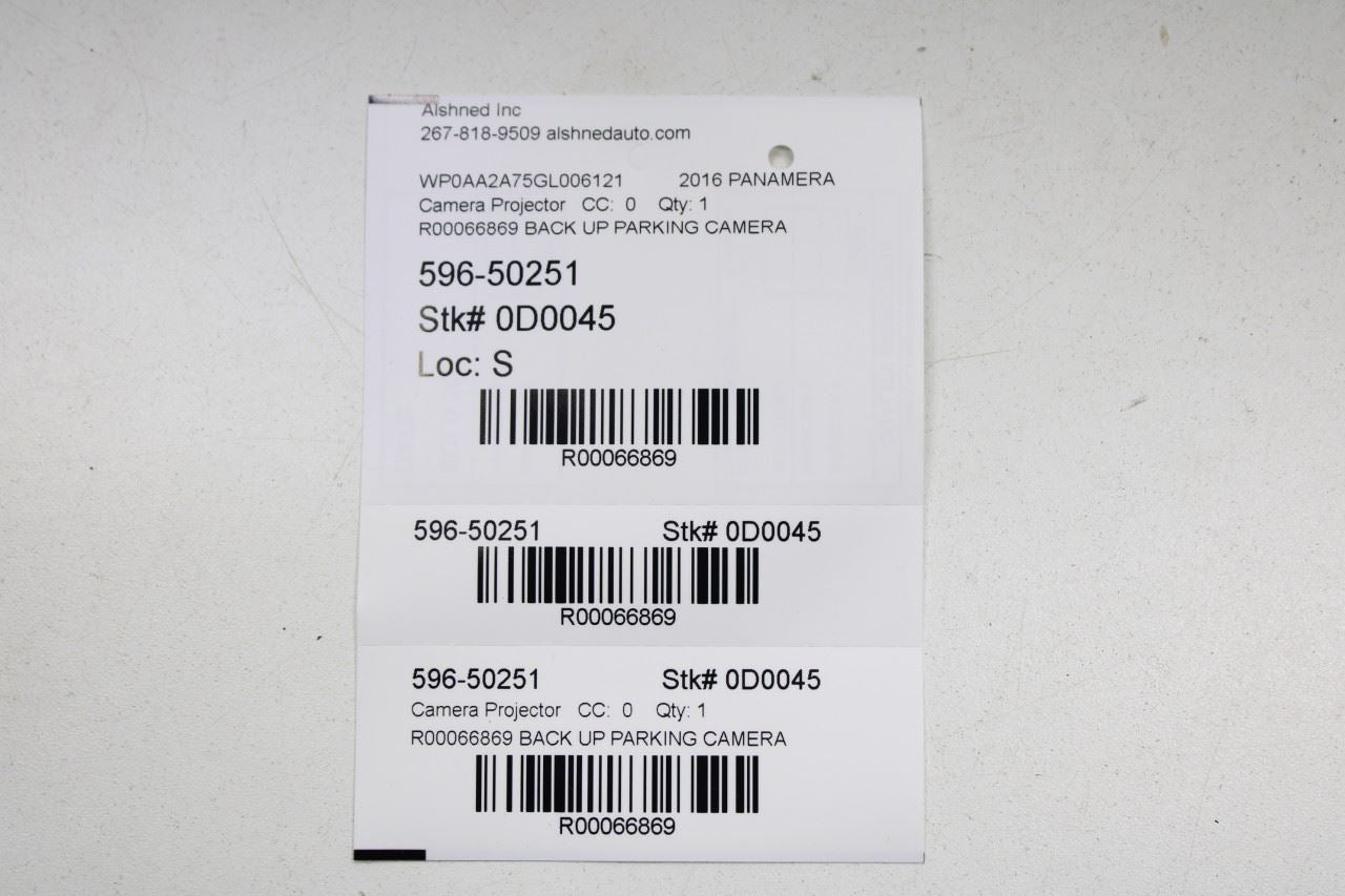 2014-16 Porsche Panamera 4 3.6L Rear View Reversing Backup Camera 7PP-980-546-A - Alshned Auto Parts