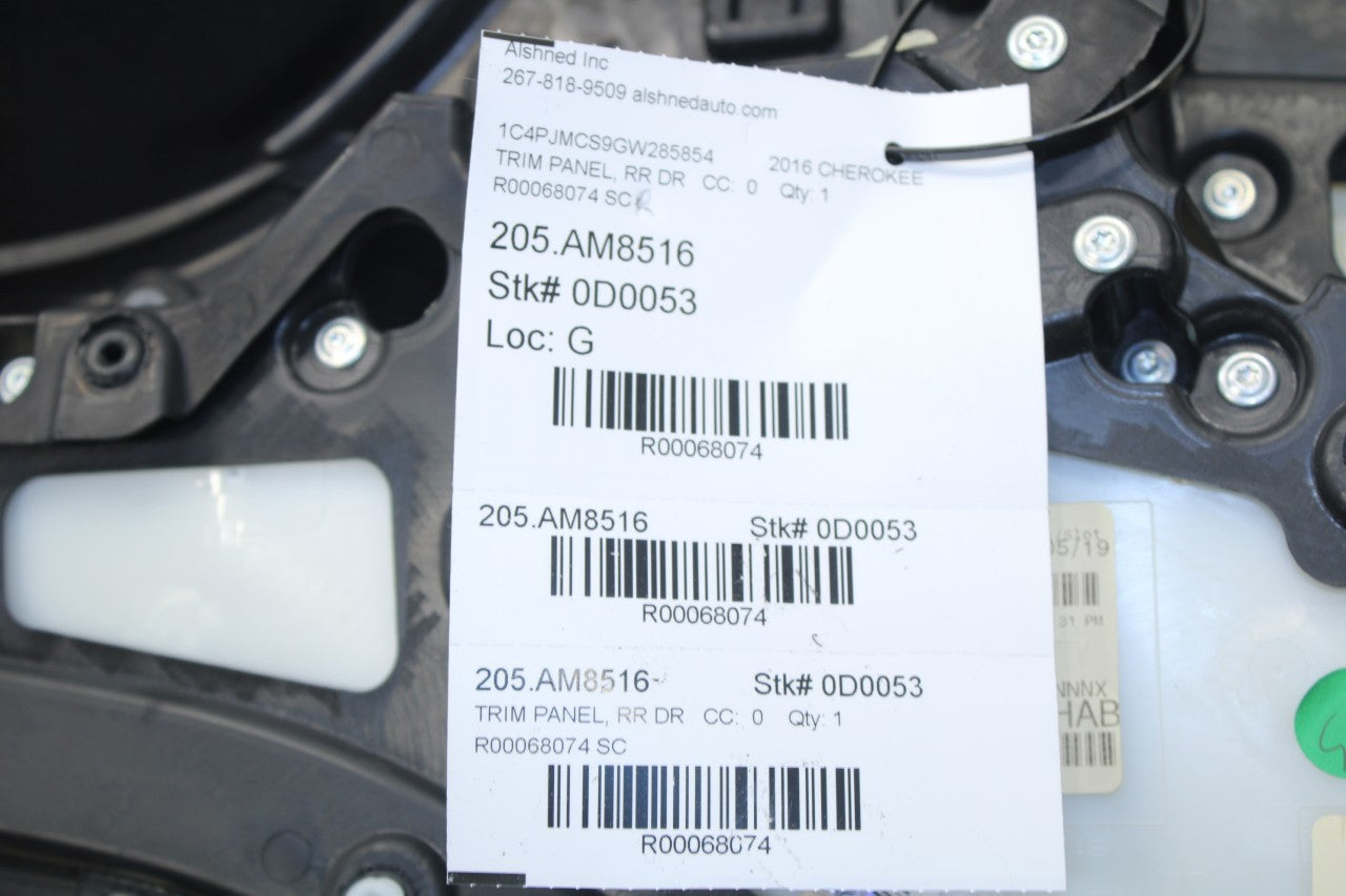 16-17 Jeep Cherokee 75th Anniversary Rear Right Door Trim Panel 5XG541VHAB *ReaD - Alshned Auto Parts