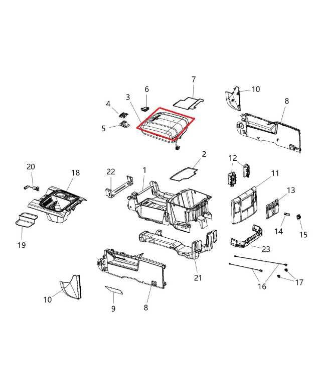 2018 RAM 2500 3500 Tradesman Center Console Armrest Storage Lid Cover 6VR94LA8AB - Alshned Auto Parts