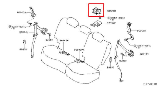 2015-21 Nissan Murano Platinum 3.5L AWD Rear Center 2nd Row Seat Belt Retractor - Alshned Auto Parts