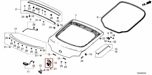 2023-26 Acura Integra A-Spec Rear Liftgate Lid Lock Latch Actuator 74800-TRN-H01 - Alshned Auto Parts