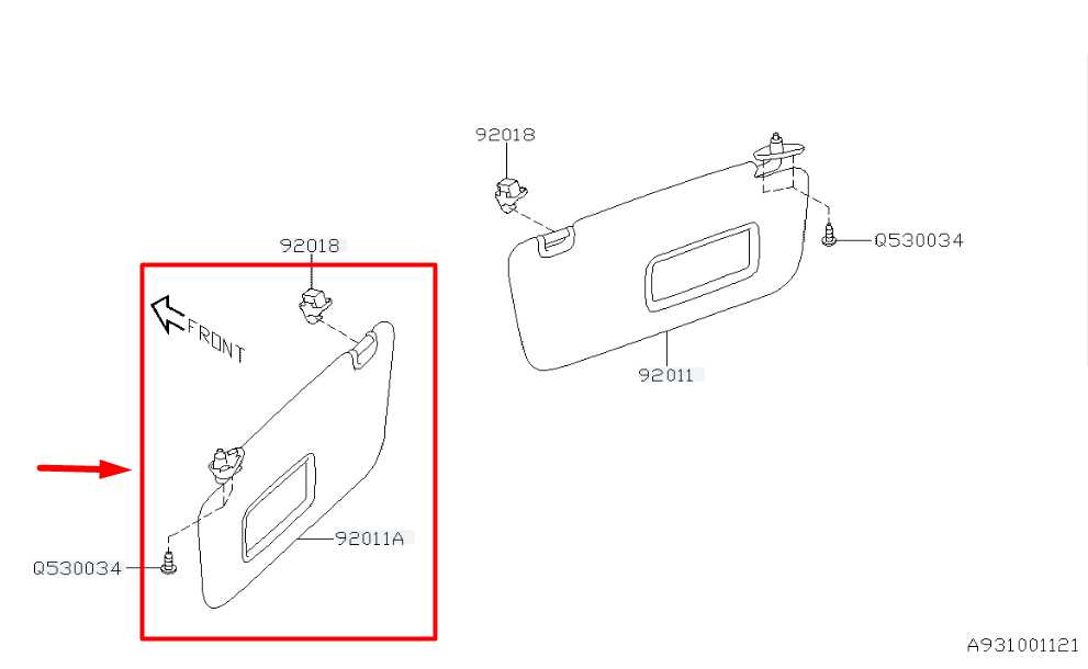 2009-2010 Subaru Forester X Front Left Side Sun Visor w/ Mirror 92011SC031LO OEM - Alshned Auto Parts