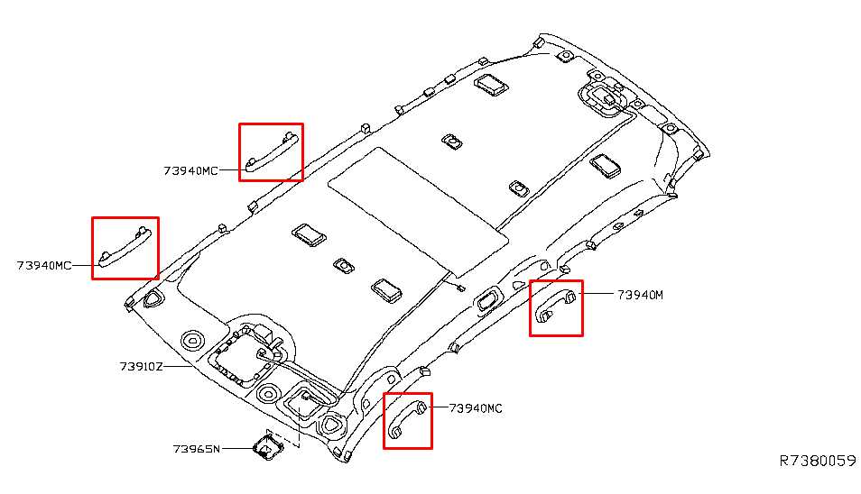 13-20 Nissan Pathfinder SV Roof Headliner Grab Grip Handle Set of 4 73940-3JA0A - Alshned Auto Parts