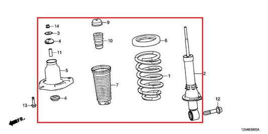 2016-20 Acura MDX w/Tech Pkg SH-AWD Rear Left Strut Shock Absorber 52611-TZ6-A12 - Alshned Auto Parts