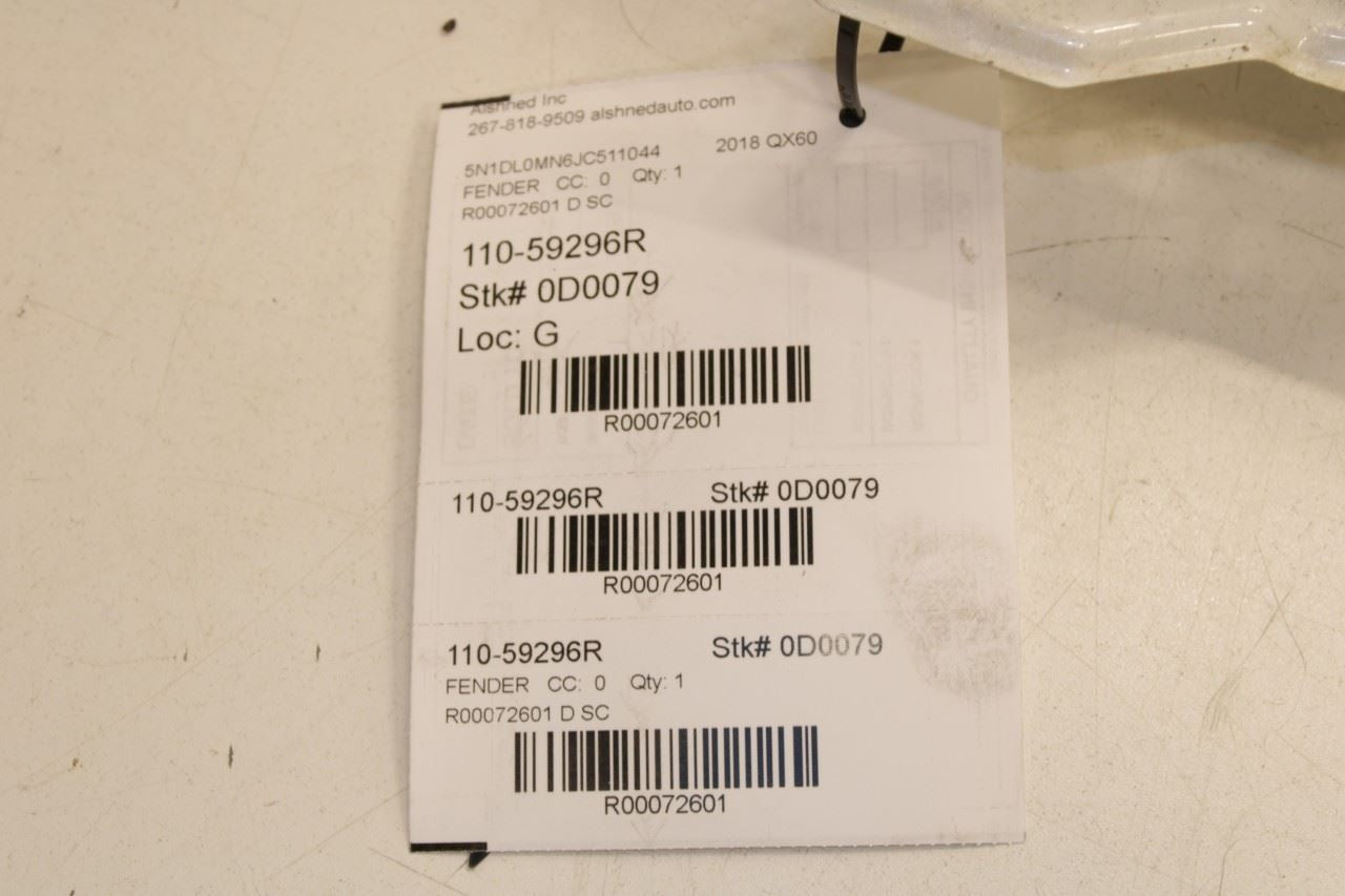 2014-20 Infiniti QX60 Front Right Passenger Side Fender Panel 63100-3JA0B *ReaD* - Alshned Auto Parts