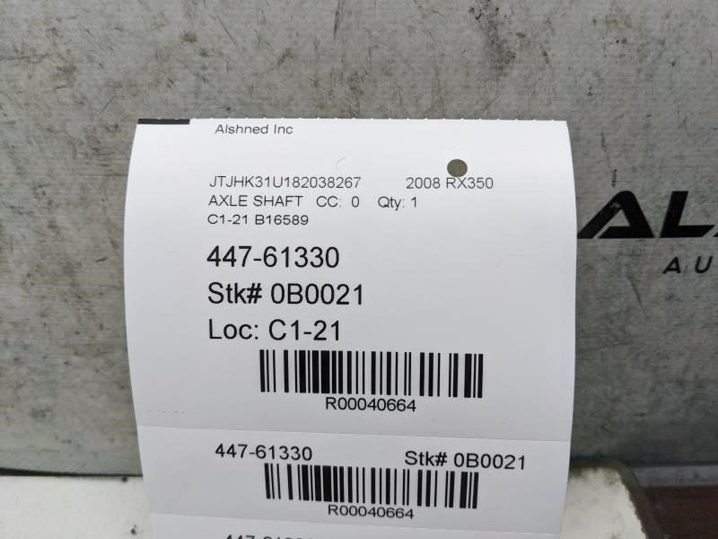 2007-2009 Lexus RX350 AWD Rear Right Side CV Axle Drive Half Shaft 42340-480308
