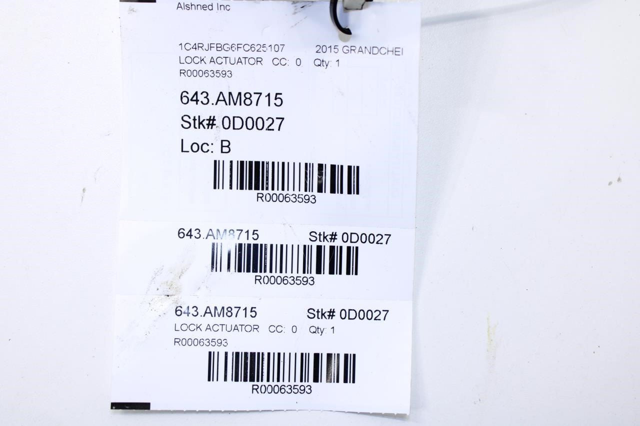 11-22 Jeep Grand Cherokee Limited Front Right Door Lock Latch Actuator 4589924AH - Alshned Auto Parts