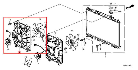 15-16 Honda CR-V EX-L 2.4L Radiator Cooling Fan Motor Assembly 19015-5LA-A01 OEM - Alshned Auto Parts