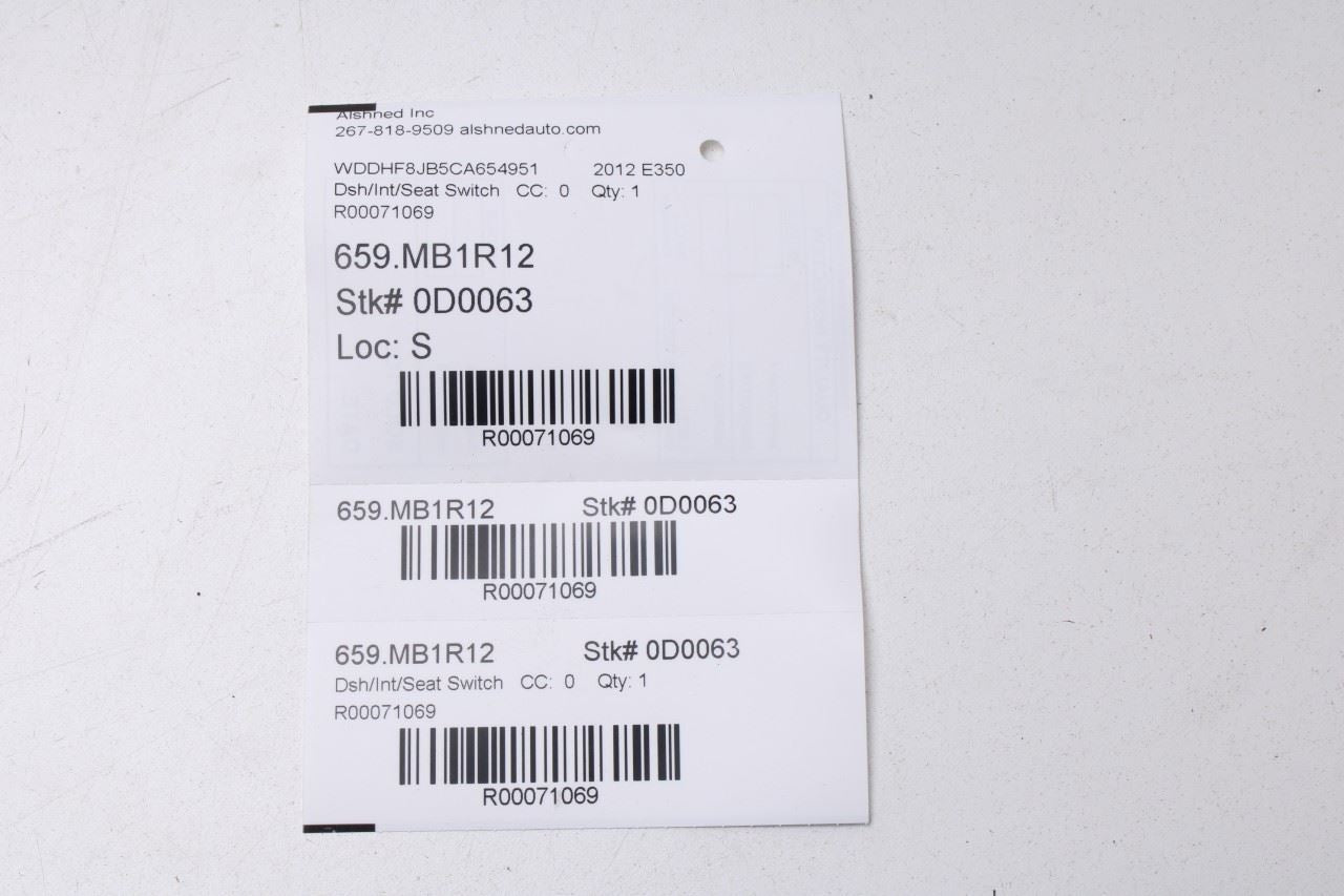 2010-16 Mercedes-Benz E350 Sport 4MATIC Front Right Power Seat Adjustment Switch - Alshned Auto Parts