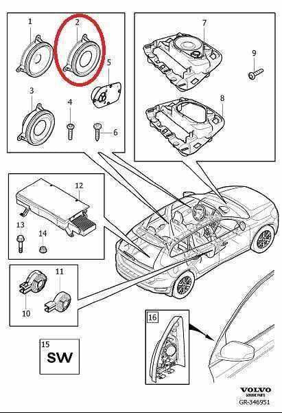 2015-2018 Volvo S60 T5 Premier Rear Left and Right Door Audio Speakers 30657445 - Alshned Auto Parts