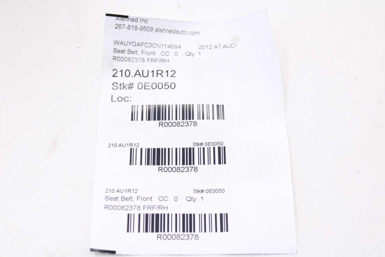 12-18 Audi A7 Premium 3.0L Front Passenger Right Side Seat Belt Retractor *ReaD* - Alshned Auto Parts