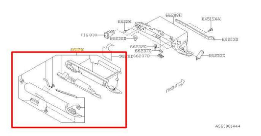 2010-2014 Subaru Legacy Glove Box Storage Compartment 66121AJ00AWJ OEM - Alshned Auto Parts