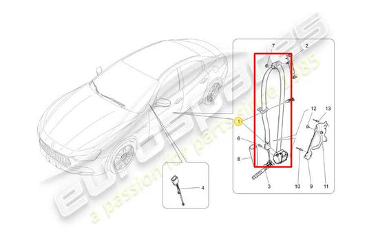 2017-2021 Maserati Ghibli 3.0L RWD Front Driver Left Side Seat Belt Retractor - Alshned Auto Parts