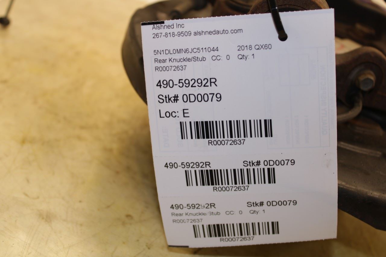 2014-19 Infiniti QX60 Rear Right Passenger Side Spindle Knuckle Hub 43018-3JA0A - Alshned Auto Parts