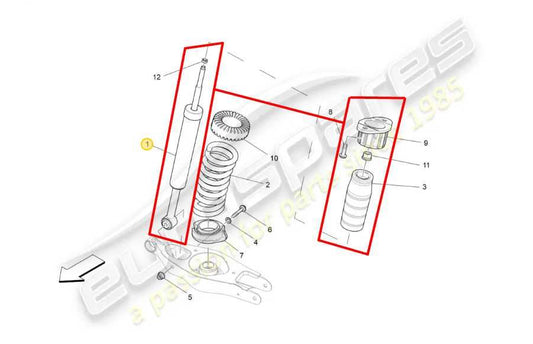 14-20 Maserati Ghibli 3.0L RWD Rear Left Side Shock Strut Absorber 670008899 OEM - Alshned Auto Parts